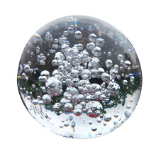 Transparent Bubble Crystal Ball, Glass Paperweight Sphere for Home, Office Decor (12cm/4.7in)