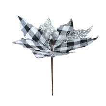 Crăciun coroană ghirlandă decor Buffalo Plaid Poinsettias artificiale ornamente de brad de Crăciun flori rustice de Crăciun cu clopoței cu