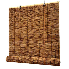 Bamboo Shades Patio Window Light Filtering Roll Up Reed Curtain, Natural Reed Blind, Size W70xH140cm