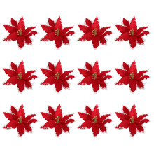 Decoraciones de flor de Pascua de varios tamaños, decoración floral artificial para Navidad, flores de Pascua versátiles para las fiestas, adornos