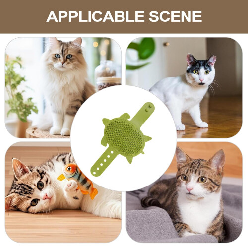 Cat Self Scratcher, Silicone Massage Strap, Waterproof Shedding Trimmer for Home Use 2