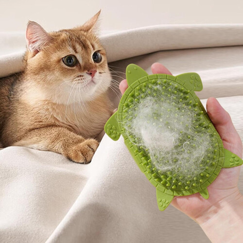 Cat Self Scratcher, Silicone Massage Strap, Waterproof Shedding Trimmer for Home Use 1
