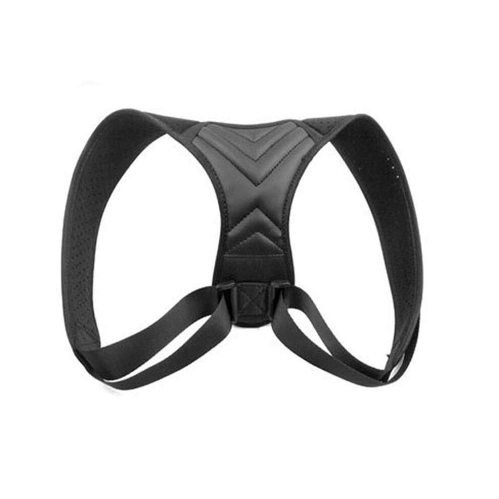 Black Back Posture Corrector Belt Unisex Adjustable Clavicle Support Brace Prevent Slouching Size Xlarge Color