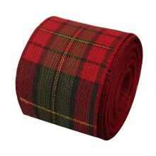 Geruit lint met ijzeren hangers voor planten, geschikt voor kerstversiering, rustieke woondecoratie, tartan accessoires voor het maken van