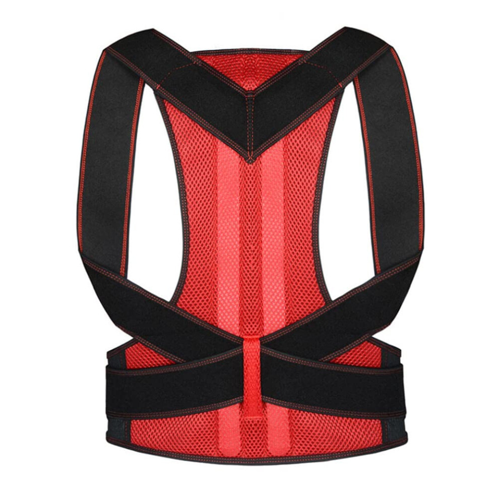 Black/Blue Adjustable Posture Corrector Back Support, Lumbar Brace, Hump Correction, 3XL, Shoulder Support, Men