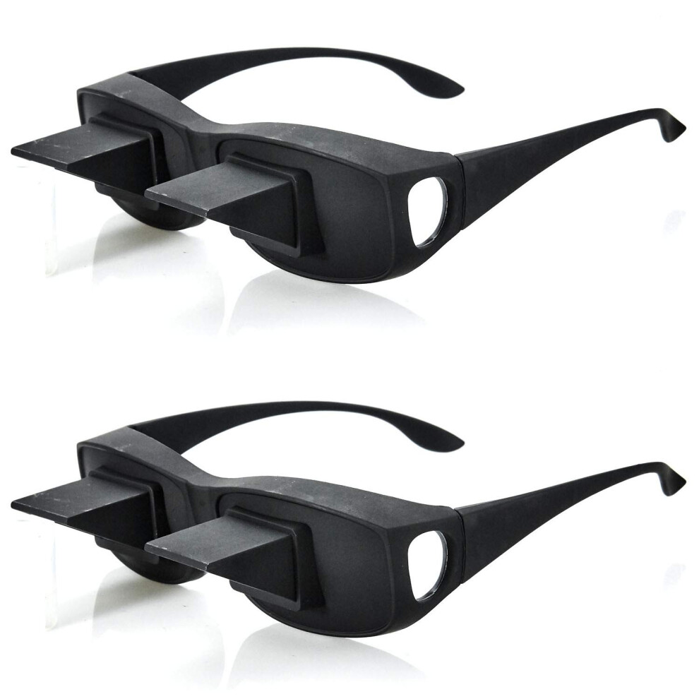 Set of 2 TV Reading Angle Glasses 90 Degree View Prism Glasses TV Glasses Diverting TV Bed Prism Glasses Reading Glasses for Reading Lying Down