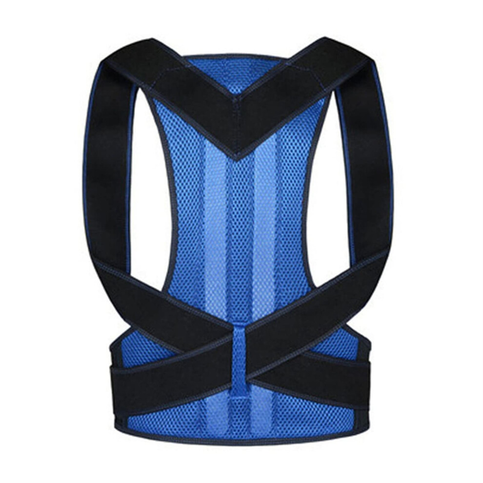 Blue Posture Corrector Unisex Adjustable Back Support Belt, Shoulder Belt, Prevents Slouching, Size Xl, Color S4xl