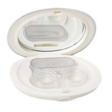 Contact Lens Case for Men and Women, Simple Elegant Cosmetic Contact Lens Box Holder with Tweezers