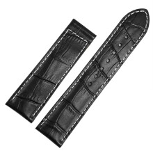 leather watch strap for Omega watch bracelet, matte, folding buckle, 20 mm, 22 mm black without buckle 20 mm