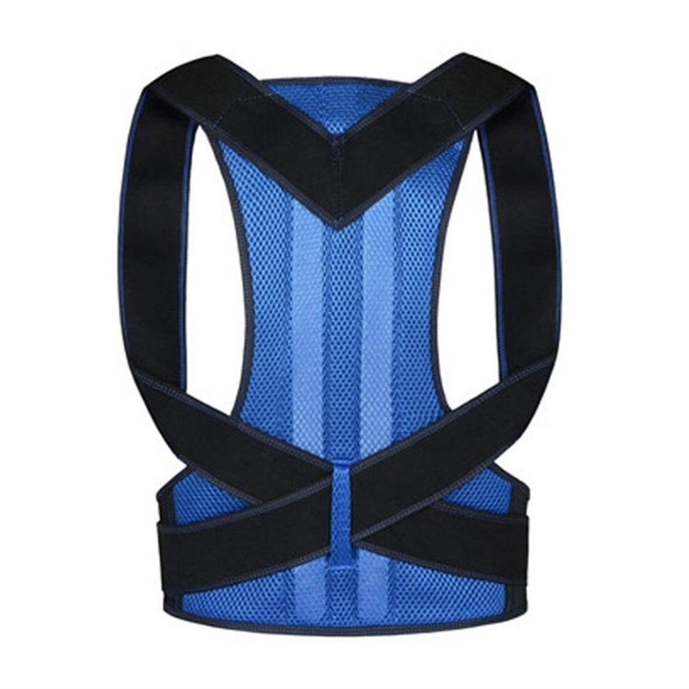 Blue Posture Corrector Back Posture Brace Clavicle Support Adjustable Back Trainer Unisex Xxlarge