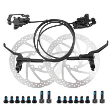 Kit de freins pour VTT, disque en acier inoxydable massif avec plaquettes de frein en céramique, freins à disque hydrauliques faciles d'entretien
