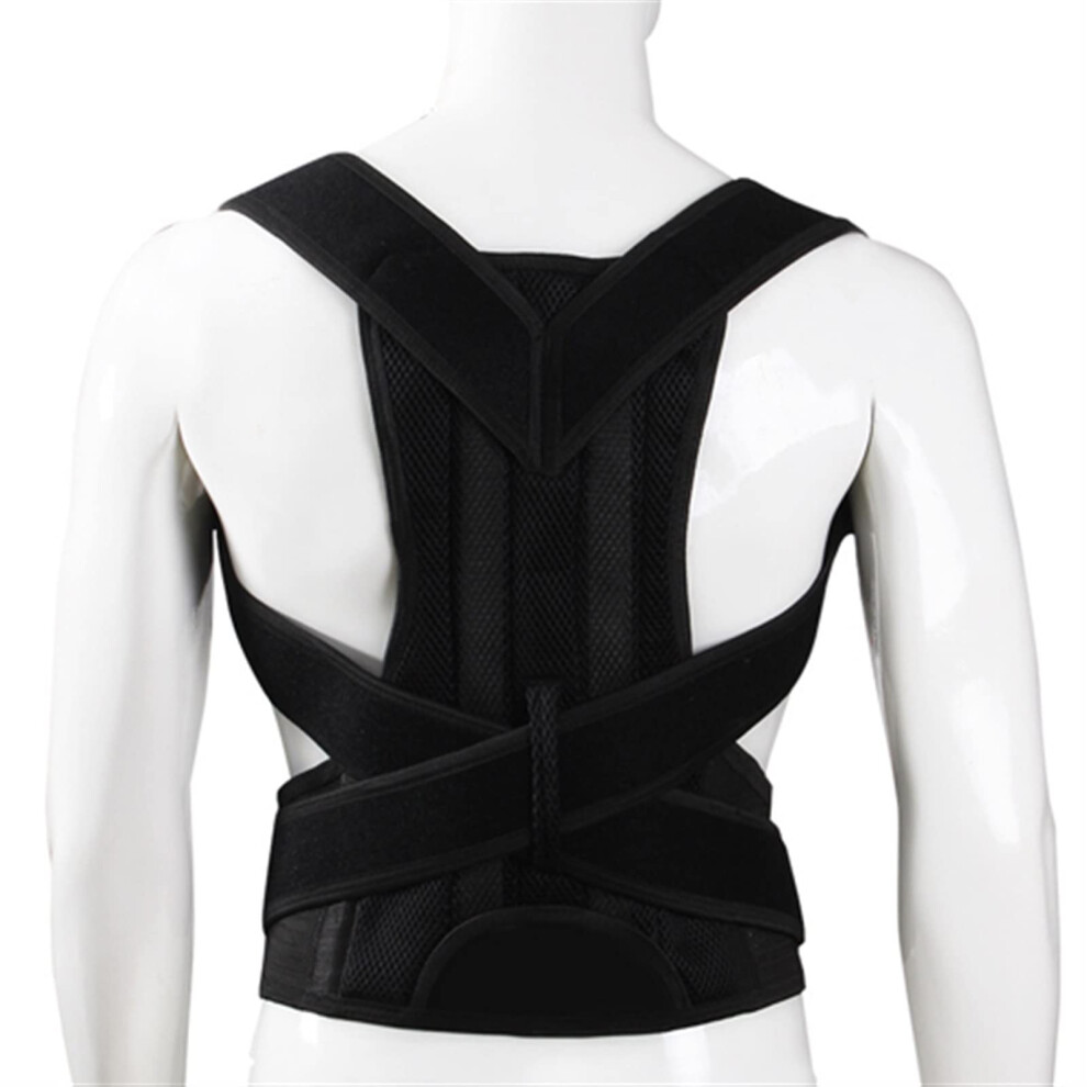 Black Posture Corrector Back Brace Belt For Upper Back Pain Relief Size L, Cervical Spine Belt, Shoulder Straightener