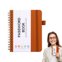 Pocket Password Keeper, Portable Recording Books Address Books, A6 Password Book, Efficient Address Organizer for Family and Friends brown