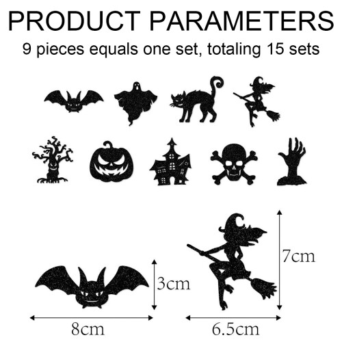 Σετ 15 καλαμάκια για πάρτι Halloween, μοναδικό σχέδιο με 9 διαφορετικά στοιχεία Halloween 1