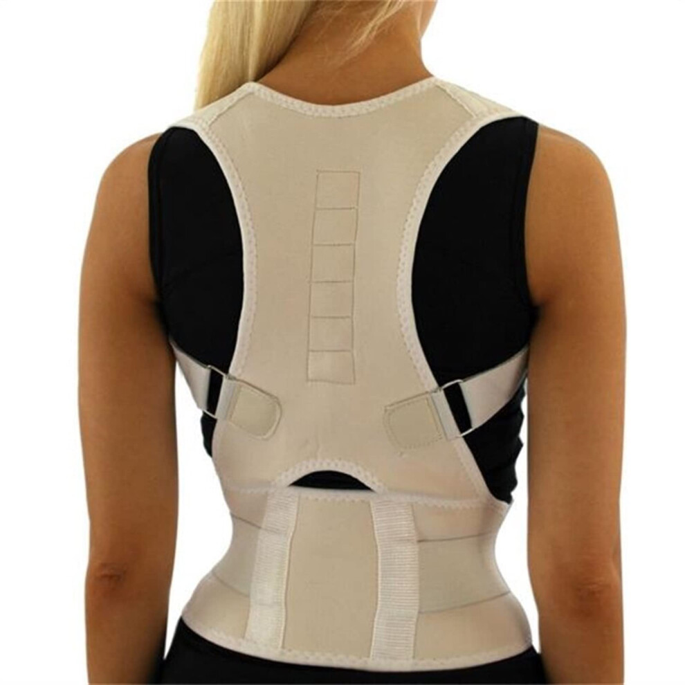 Back Corrector Magnetic Therapy Posture Corrector Corset, Shoulder Lumbar Spine Support Belt, Adult, Color B, Size XXL