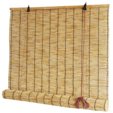 Reed Roller Blinds Handwoven Breathable Waterproof Indoor Outdoor Patio Roll Up Shade Roman Size 39x98in (100x250cm)