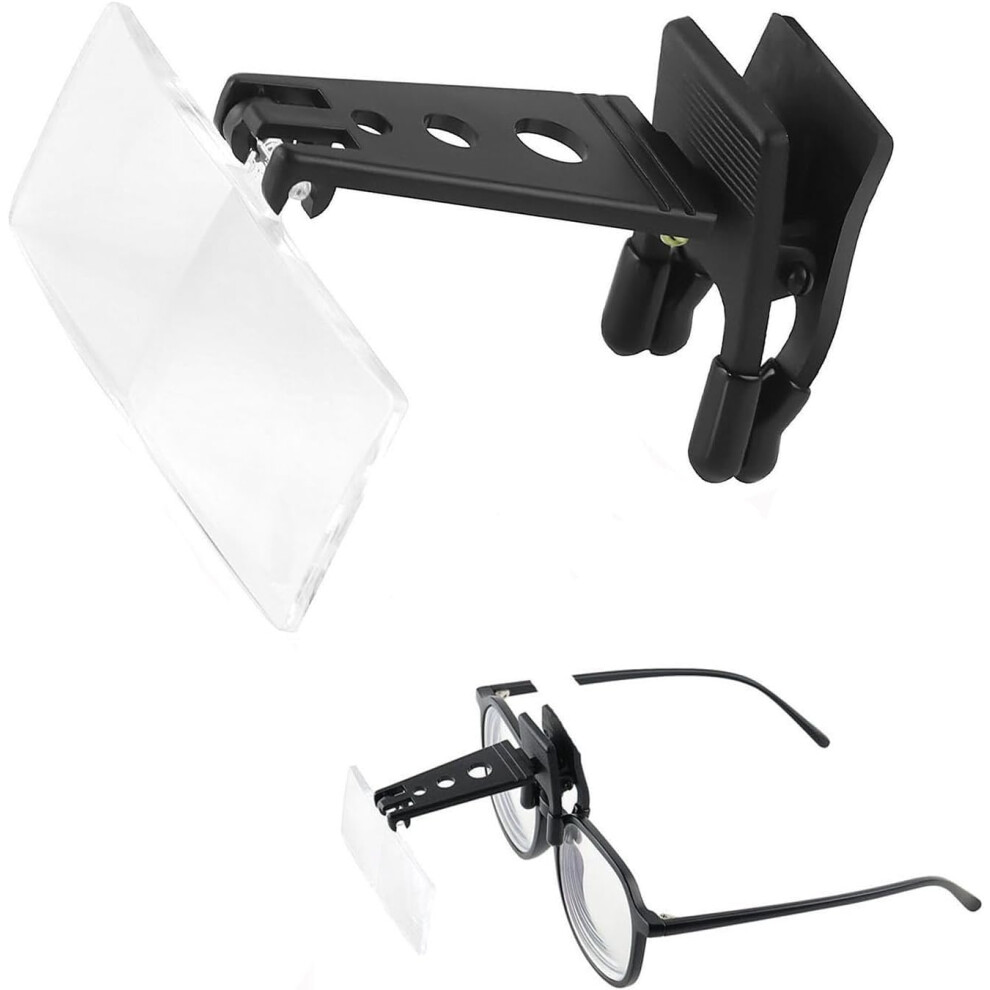 Clipon Magnifier for Glasses, 1.5x 2.5x 3.5x Magnifying Glasses, Flipup Magnifier for Reading