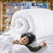 (10.5 TOG DUVET, KING) Hotel Quality Duvet Quilt with Hollowfibre Filling & Plain Duvet Cover Bedding Set