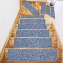 Stair Treads Anti Slip Pads Indoor Use Stair Runner Carpet Treads Machine Washable Light Grey 55x20cm 15 Pcs