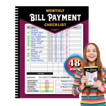 Bill Payment Checklist Monthly Financial Budgeting Book Expense Tracker, 4Year Guide