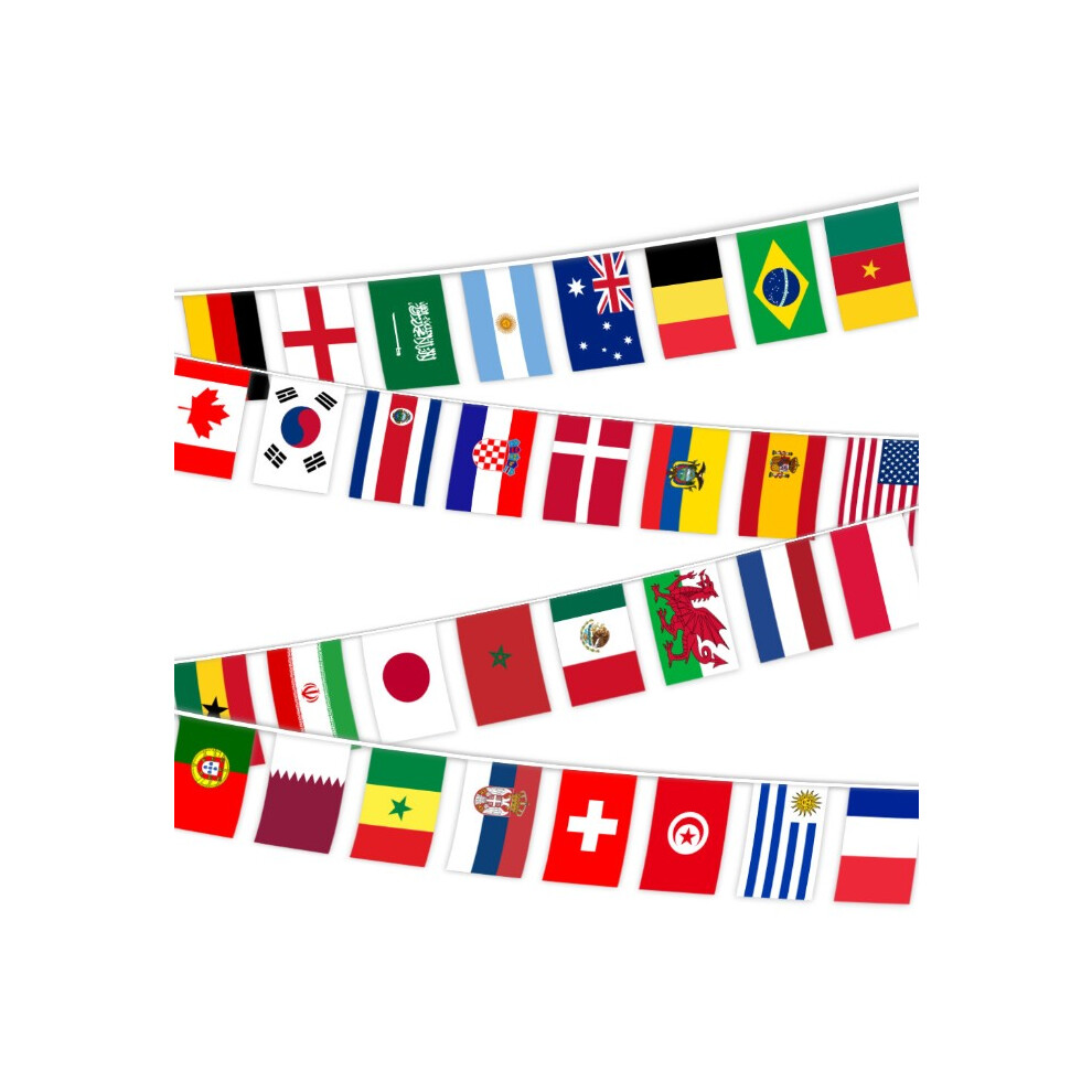 Polyester Fabrics Flags, International Flags Bunting With Vibrant Colors And Durable Construction, Ideal For World Cup Bunting Banner Events 9454554939643