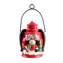 Figuras iluminadas con LED, adorno navideño de cerámica, artículos de colección festivos, lámpara de bajo consumo, decoración navideña