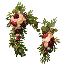 Decor de ceremonie de nuntă, flori decorative de mătase, brațe, arc de nuntă artificial, set de flori cu panglici și cleme reutilizabile, decor