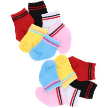 6 Pairs Colorful Knitted Cotton Ankle Socks For 18 Inch Baby Doll