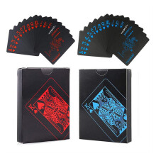 2 Decks Black Playing Cards PVC Plastic Cards Poker Card Game Waterproof Playing Cards for Party and Game