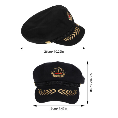 Captains Hat Embroidered Sailor Cap Cosplay Party Accessory 1