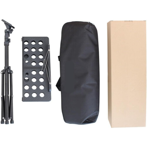 Portable Guitar Music Stand, Foldable and Adjustable with Bag, Black 1