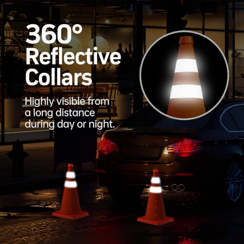 Traffic Cones Foldable 70cm, Waterproof, Safety Construction, Soccer Practice 1