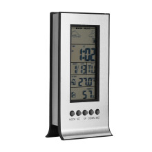 Termometro digitale wireless per interni ed esterni con display, previsioni meteo e orologio LCD con trasmettitore per casa e giardino.