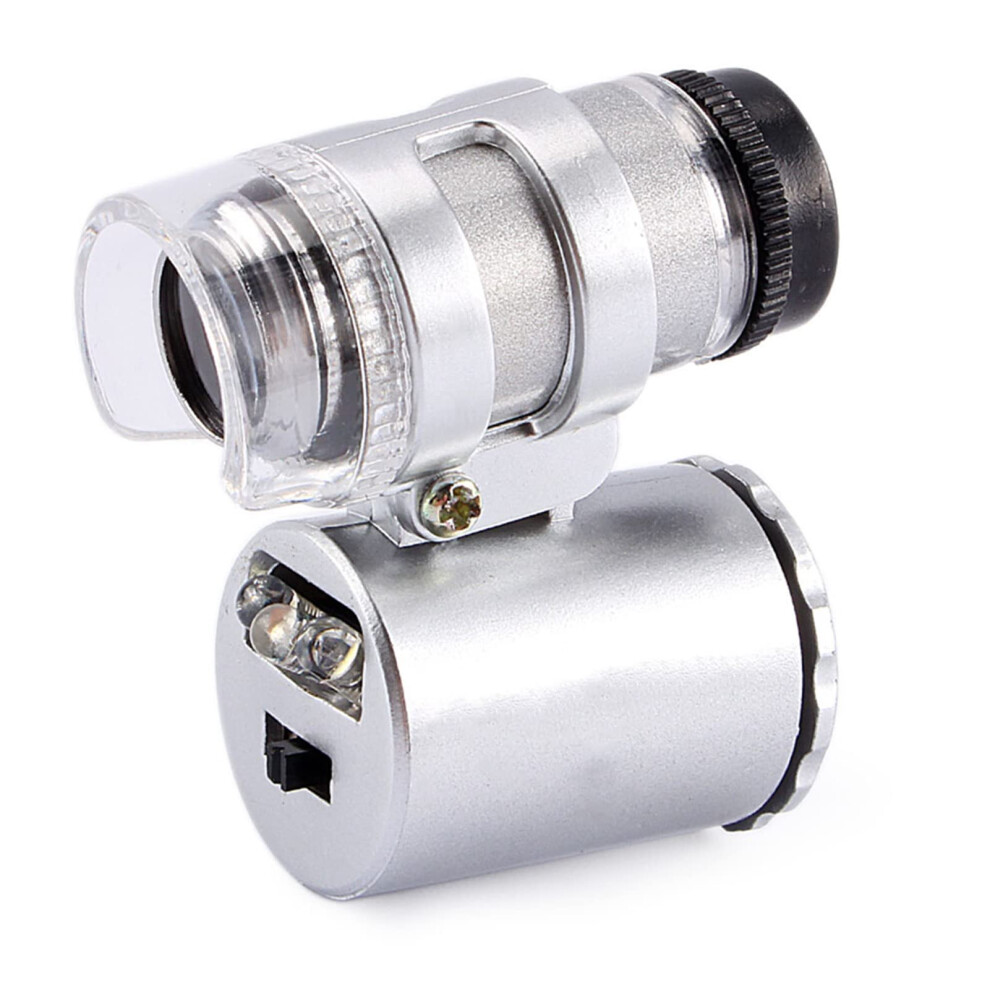 Light Mini 60X Led Microscope Pocket Microscope Magnifying Glass Microscope For Jewellers With Uv For Inspection Of Gemstones And Diamonds