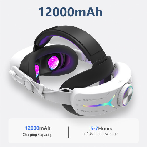 VR Headset For Meta Quest 3S Console Game with 12000mAh Large Battery Head Strap 1