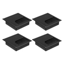 4Stück Schreibtisch Kabeldurchlass Abdeckung Organisator Box (Schwarz)