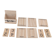 Blocchi calendario da scrivania vintage, calendario perpetuo in legno ecologico con blocchi a ribalta, accessori per ufficio retrò riutilizzabili,