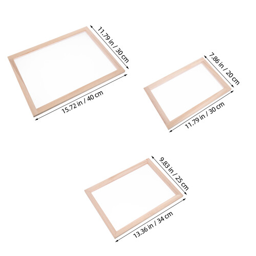 3pcs Paper Making Sieve Paper Pulp Screen Deckle Frame 2