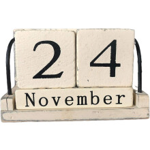 Eleganti e funzionali blocchi calendario in legno, calendario vintage in blocchi di legno per calendario perpetuo riutilizzabile