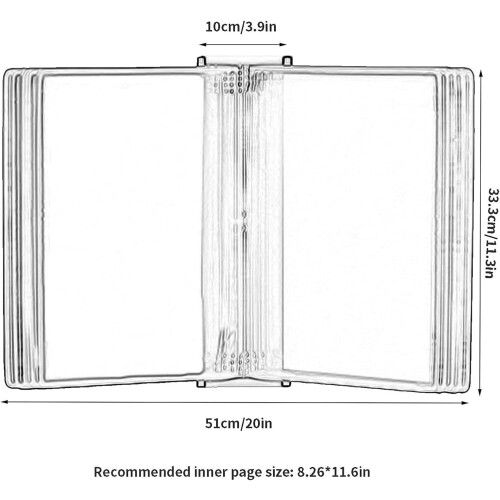 Wall Display System 10 Double Sided Panel Displays Wall Mounted Folder Holder for A4/Letter Format Page Displaying Menus Catalogues Reports etc White 2