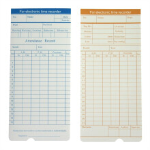 Punching Machine 4 Pieces Clock in English Time Presence Paper Card Pensions Record Paper Time Care Paper Card Record Card