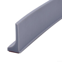 Silicone Shower Dam Strip 1M Long Water Retaining Barrier For Bathroom Threshold, Curbless Stopper With Backing, Gray