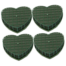 4pcs Wedding Heart Shaped Car Front Mud Floral Foams Blocks For DIY Fresh Flower Arrangements Sucker Flower Holders