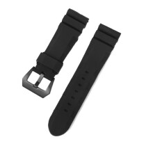 Rubber strap for Panerai 441 111, men's watch strap, waterproof, silicone strap, watch accessory, 22 mm, 24 mm blackblack buckle 24 mm