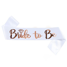 Elegant Wedding Guest Sashes Satin Fabric Shoulder Straps For Bridesmaids And Bride Distinction White One Size