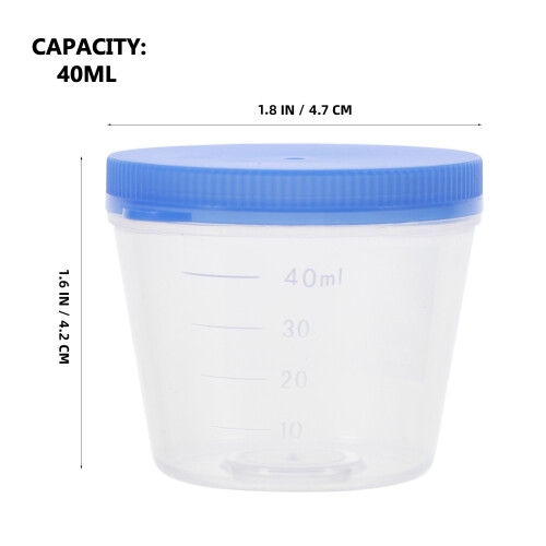 20Pcs Plastic Urine Cups With Screw Caps For Sample Collection 1