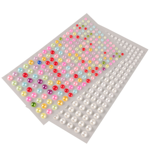 2Planches Stickers Perles Décoratives ABS Pour Nail Art Et