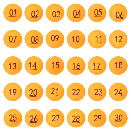 30 Pezzi Palline Numerate Rotonde Della Da 1 A 30 1