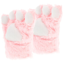 1 Pair of Cat Claw Gloves, Pet Kitten Gloves, Cosplay Gloves, Plush Pink