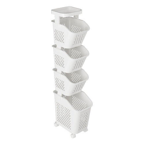 Laundry Tower Portable Stackable Basket System Vertical Sorter 360 Degree Organization Bin For Beddings And Towels